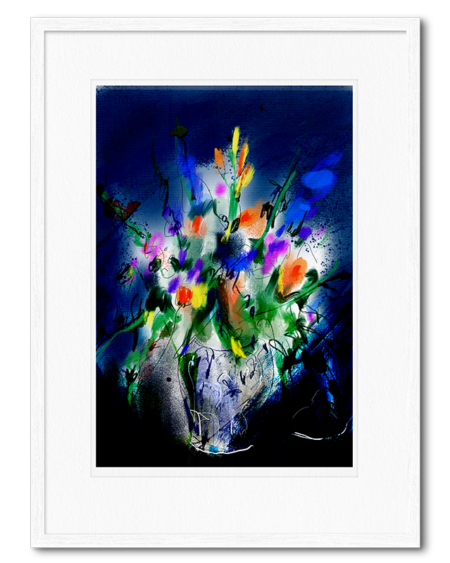 Bloemen in Blauw | Giclée Schilderkunst | Atelier Galerie Annemiek Punt