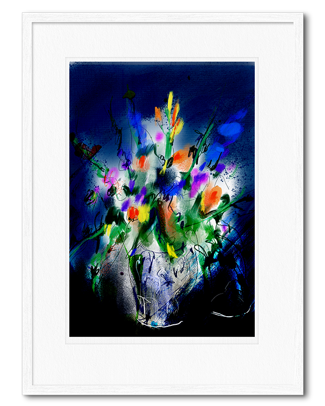 Bloemen in Blauw | Giclée Schilderkunst | Atelier Galerie Annemiek Punt